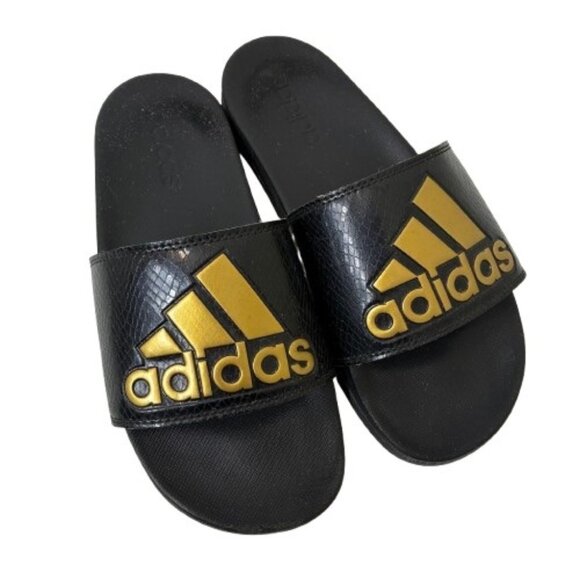 Adidas Adilette Comfort Slides Women’s Size 7 Slip-On Mountain Logo - Picture 1 of 8